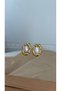 Sihra Accessories Steel Big Pearl Detail Vintage Earrings Nail Model Gold Color Earrings