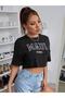 Black Maui Hawaii Printed Crop Oversize Combed Cotton T-Shirt T-Shirt - 5