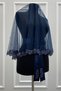 Navy Blue Bridal Veil Set, Glass Beads and Pearls, Henna Night Veil Face Cover Set 6 Pieces - 3