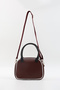 Burgundy/Black/White Shk225 Faux Leather, Two Compartments with Zipper, Column Strap Bowling Hand and Shoulder Bag - 4