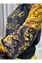 Crystal Stone Velvet Blouse - Brown - 2
