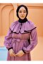 Peerlined Tettured Dress - Lilac - Sahra Butik - 2