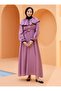 Peerlined Tettured Dress - Lilac - Sahra Butik - 3