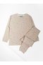 Girls' 100% Cotton Fabric Light Pink Twill Flower Pattern Long Sleeve Winter Pajamas Set - 2