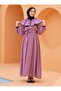 Peerlined Tettured Dress - Lilac - Sahra Butik