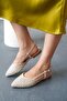 Women's Open Back Straw Women's Ballerina Ronia Silver