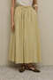 Gathered Wide Voile Skirt Light Yellow - 5