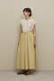 Gathered Wide Voile Skirt Light Yellow - 2