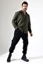 Men's Shirt Oversize Fit Gabardine Fabric Snap Tie Shirt - 5