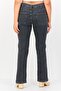 Women High Waist Washed Bootcut Jeans, Black - 2