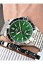 Silver Color Steel Case Cord Original Men's Wrist Watch + Bracelet - 2