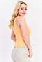 Women Crew Neck Embroidered Sleeveless Tank Top,Orange - 2