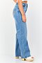 Women Wide Fit Medium Waist Washed Stretchable Denim Jeans, Blue - 3