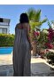 Stone Color Wide Cut Strap Maxi Dress - 3