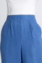 Indigo High Waist Front Pleat Detail Cotton Wide Leg Pants 8014A - 4