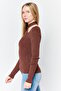 Women Crisscross Metallic Sweater, Brown - 3