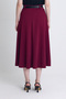 Burgundy Belted A-Line Midi Skirt 4806A - 5