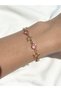 Women's Gold Color Pink Stone Star Bracelet - 3