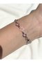 Women's Silver Color Pink Stone Star Bracelet - 3