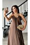 Brown Tnsel Adjustable Strap Pocket Dress - 3