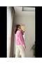 Women's Long Sleeve Pink Premium Muslin Fabric Shirt Blouse - 2