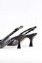 Women's Black Mesh Stone Thin Heeled Evening Dress - Velexia - 4
