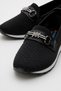 Women's Stone Buckle Knitwear Casual Shoes Black - 3