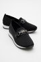 Women's Stone Buckle Knitwear Casual Shoes Black