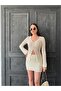Lined Lace Cream Skirt Suit - 3