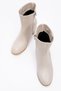 Lace Detailed Zippered Women's Heeled Boots Beige Skin - 5