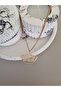 Stainless Steel Gold Fan Necklace Y2K