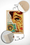 One Piece Real Raw Wood Framed Popart Mosaic Striped Table - Model 25 - 2