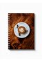 دفتر ملاحظات حلزوني مع غلافين أمامي وخلفي صلبين بتصميم قهوة - 5