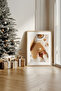 One Piece Real Raw Wooden Framed New Year Themed Painting - Model 86