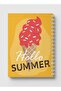 دفتر ملاحظات حلزوني مع غلافين أمامي وخلفي صلبين بتصميم Hello Summer وIce Cream - 5