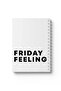 دفتر ملاحظات حلزوني مع غلافين أمامي وخلفي صلبين بتصميم "Friday Feeling"