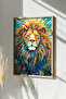 One Piece Real Raw Wooden Framed Mosaic Themed Painting - Model 35 - 2