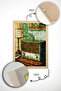 One Piece Real Raw Wooden Framed Popart Mosaic Striped Table - Model 10 - 2