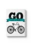 دفتر ملاحظات حلزوني مع غلافين أمامي وخلفي صلبين بتصميم "Go Ride A bike"