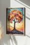 One Piece Real Raw Wooden Framed Mosaic Themed Painting - Model 23 - 2