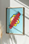 One Piece Real Raw Wood Framed Popart Square Striped Painting - Model 8 - 2