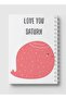 دفتر ملاحظات حلزوني مع غلافين أمامي وخلفي صلبين بتصميم Love You Saturn - 5