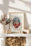 One Piece Real Raw Wooden Framed New Year Themed Painting - Model 104