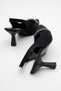 Women's Stone Heeled Shoes Black Glitter - 4