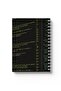 Spiral Notebook with Front and Back Hard Covers Featuring Coding Design