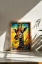 One Piece Real Raw Wooden Framed Mosaic Themed Painting - Model 26 - 3