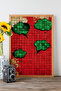 One Piece Real Raw Wood Framed Popart Mosaic Striped Table - Model 26