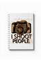 دفتر ملاحظات حلزوني مع غلافين أمامي وخلفي صلبين بتصميم "I Shoot People" - 5