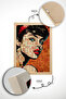 One Piece Real Raw Wooden Framed Popart Mosaic Striped Table - Model 19 - 2