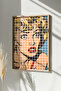 One Piece Real Raw Wooden Framed Popart Square Striped Painting - Model 16 - 2